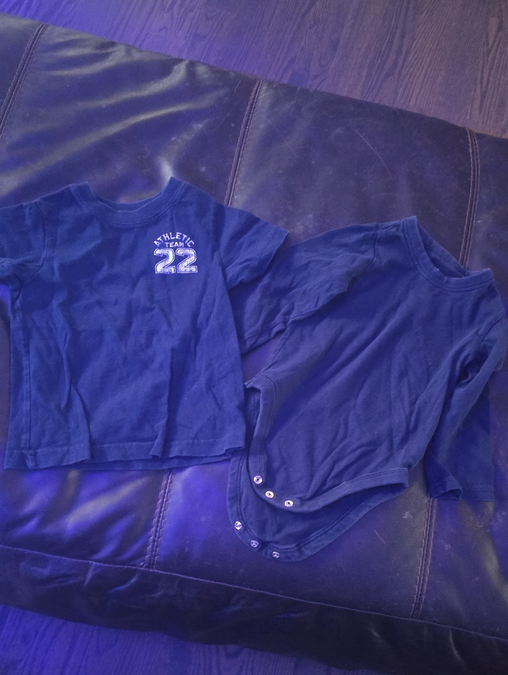 Place Navy Two-Piece Short Sleeve Tee & Bodysuit Set